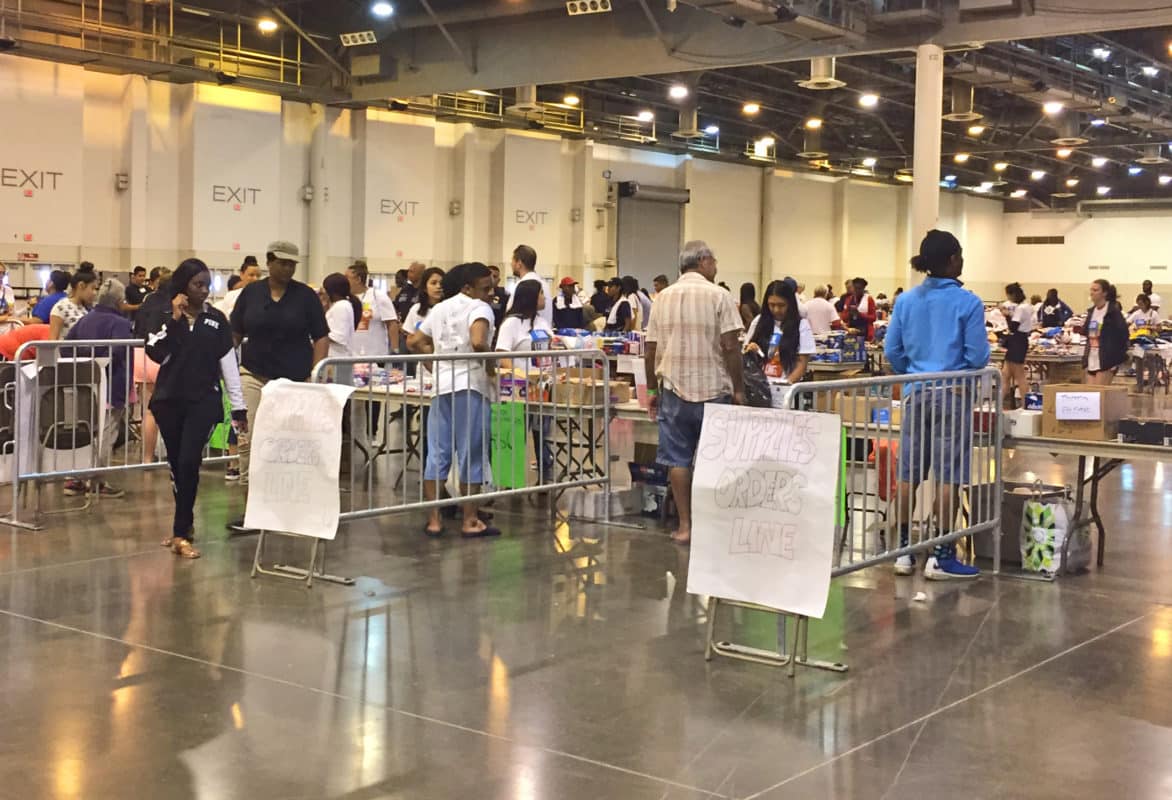 Lines For Supplies At NRG Center