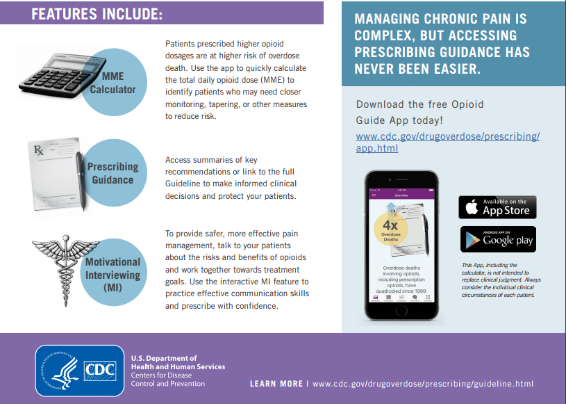 CDC Opioid Prescribing Guideline Mobile App