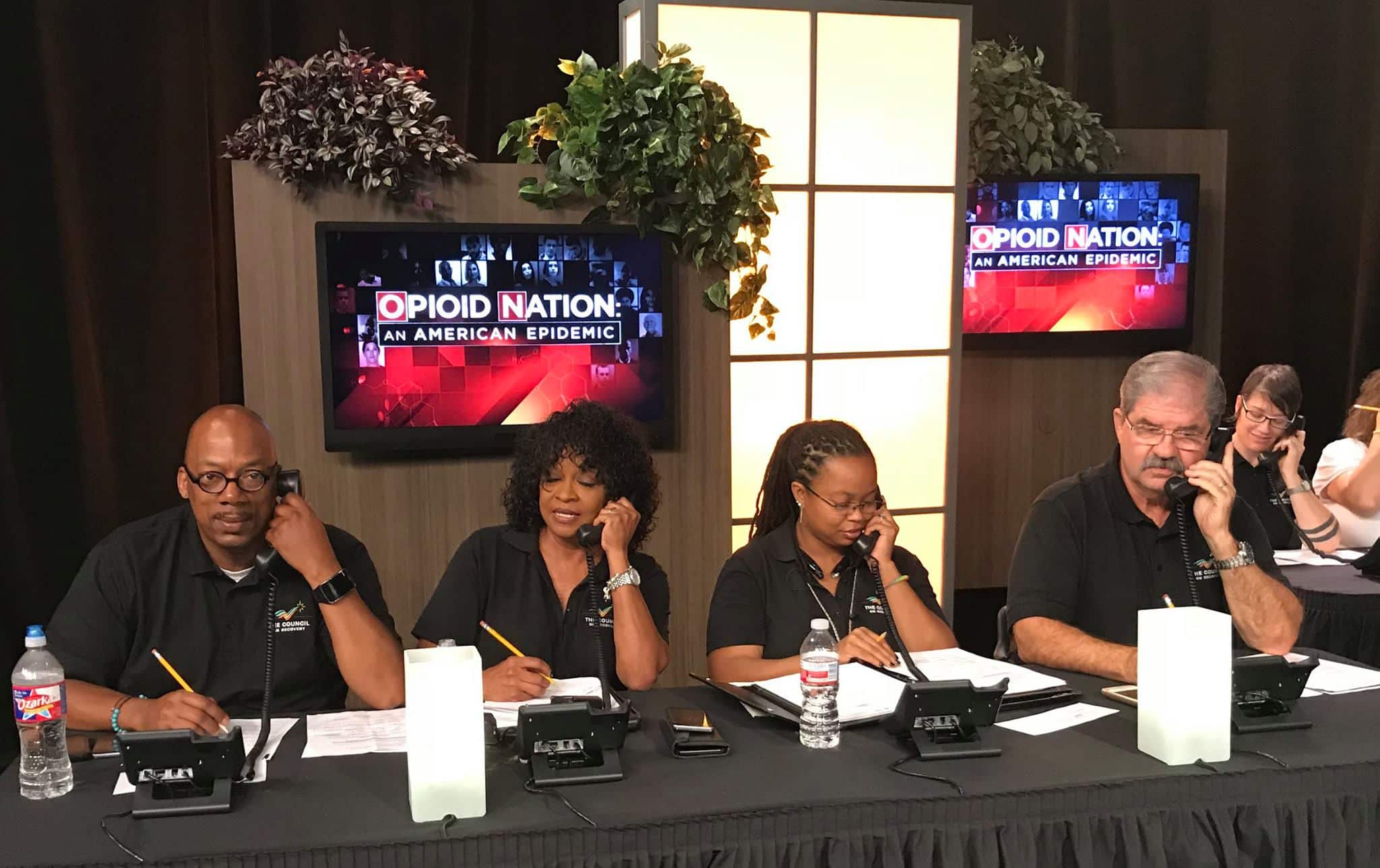 Counselors at the phone bank at KPRC on October 6th. 