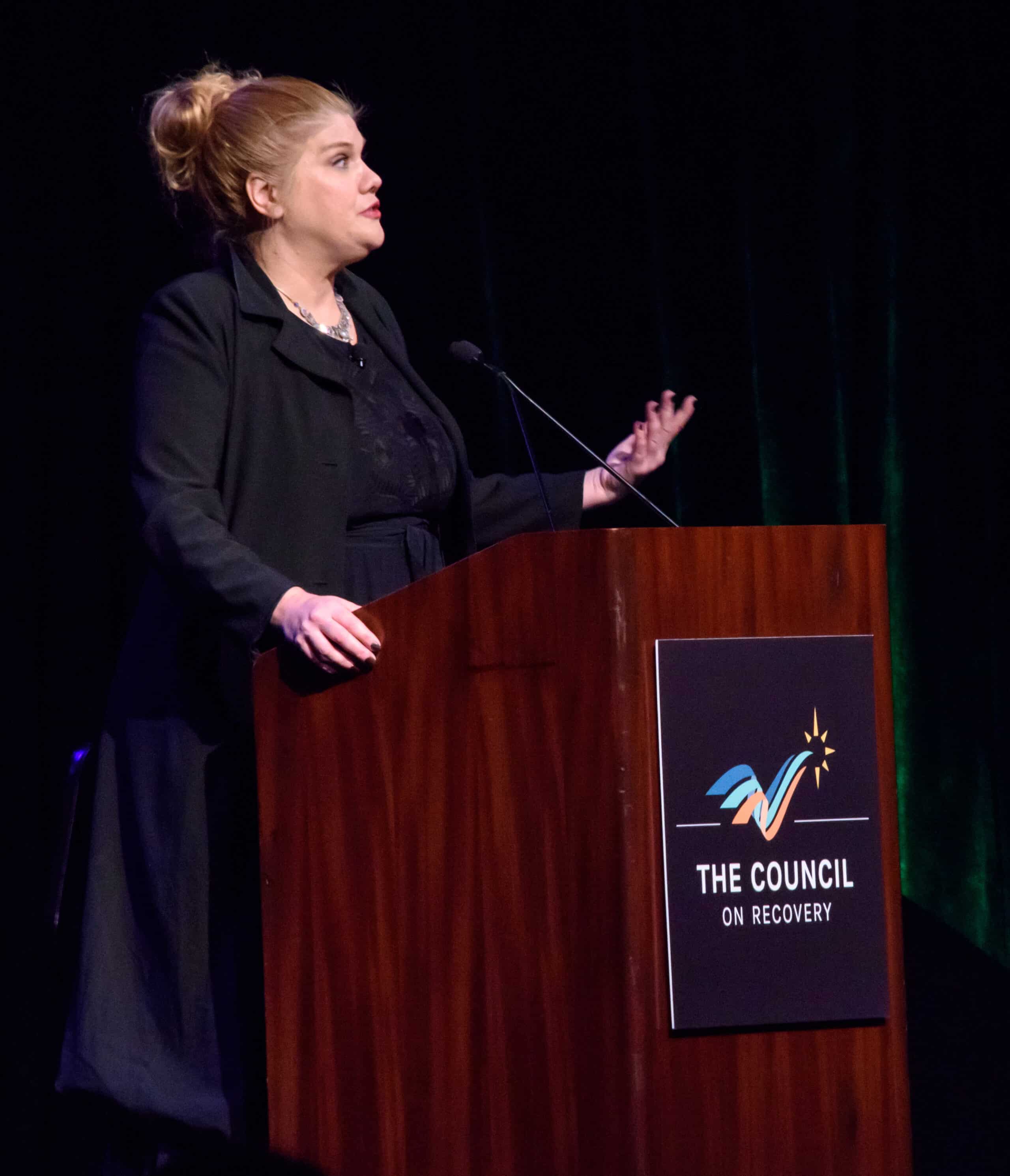 Kristen at Podium