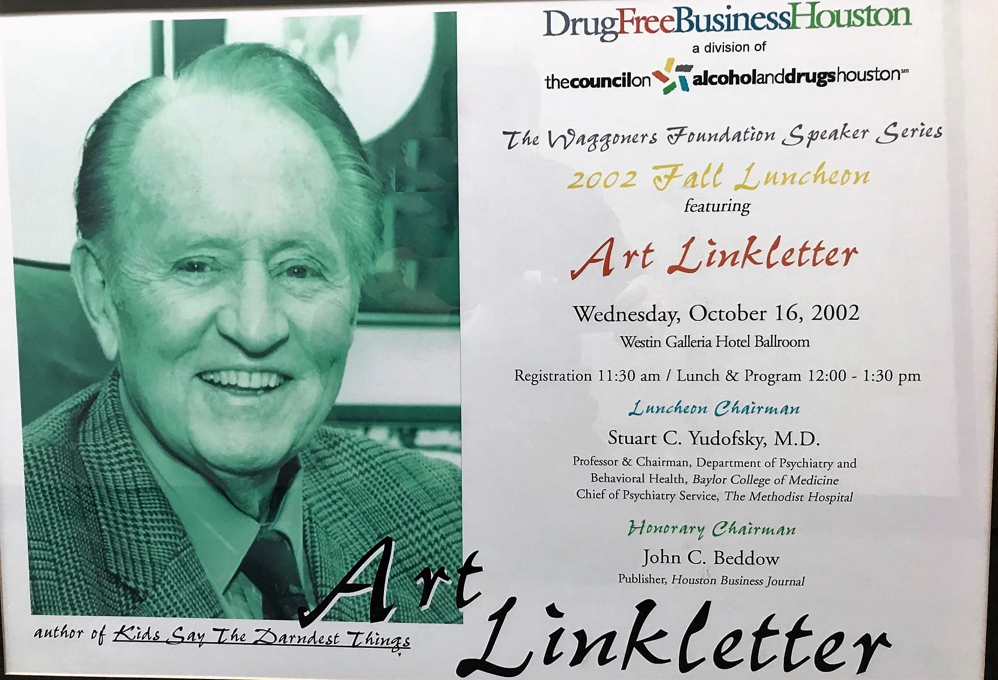 Art Linkletter Council on Recovery Fall 2002