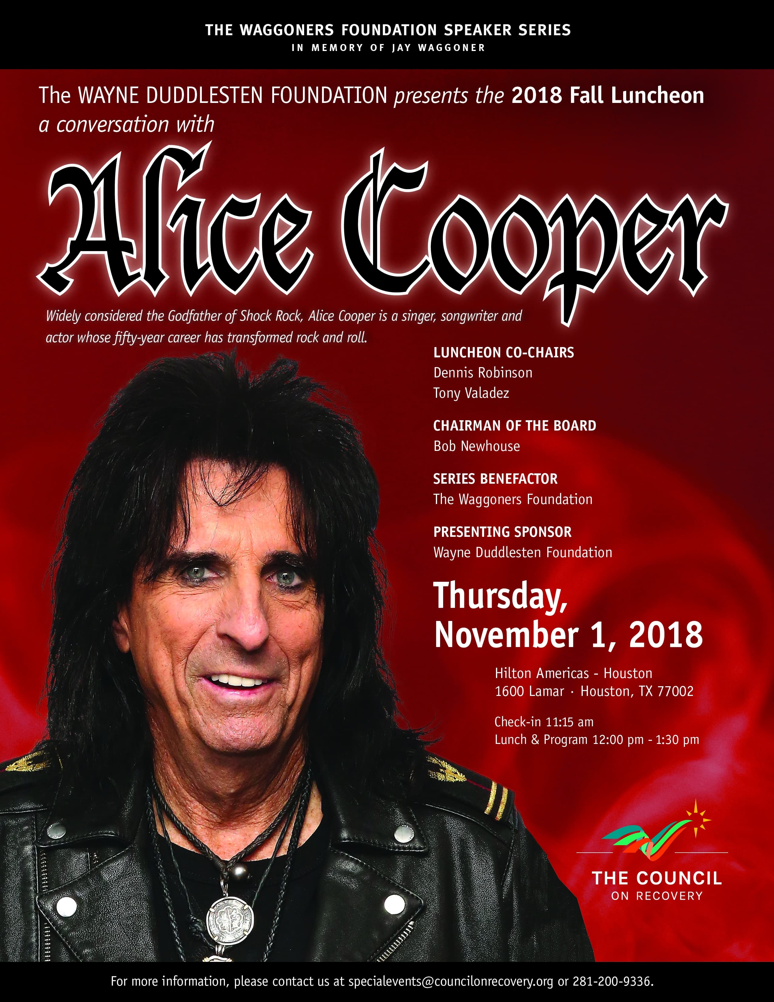 Alice Cooper Council on Recovery Fall 2018